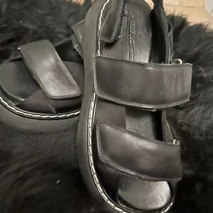 Khaite Murray Chunky Leather Sandal Women's Black 39.5